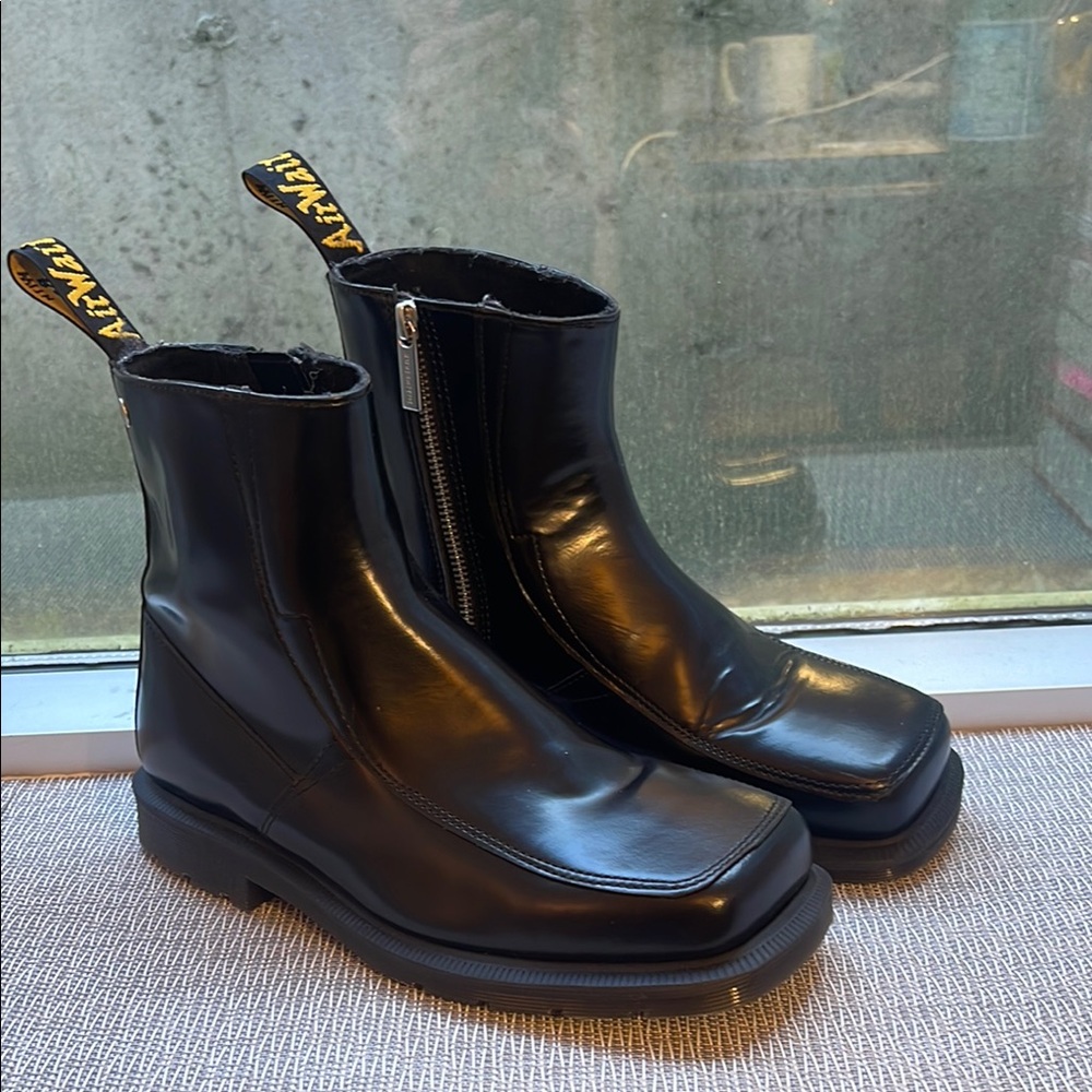 Dr. Martens Black Leather Zipper Boots